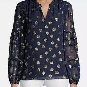 Lilly Pulitzer Silk Giana Top in True Navy